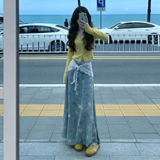 批发2026新款韩系氛围感穿搭一整套裙子女早春季针织开衫半身<b class='q'>长裙</b>套装