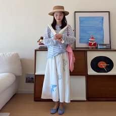 批发巨好看韩系穿搭一整套白色<b class='q'>连衣裙</b>子女2026新款早春季漂亮套装长裙