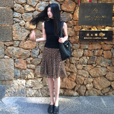 批发气质辣妹针织无袖上衣连衣裙女2026<b class='q'>新款</b>早春套装豹纹<b class='q'>半身裙</b>两件套