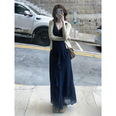 批发茶歇法式蓝色碎花连衣裙子女夏季2025<b class='q'>新款</b>海边度假气质巨好看<b class='q'>长裙</b>