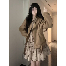 批发2026新款早春季美拉德碎花<b class='q'>连衣裙</b>女秋冬装小个子韩系穿搭一整套装