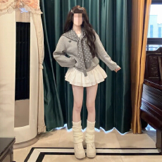 批发韩系穿搭灰色宽松卫衣外套女秋冬季2026新款学院风超好看冬装上衣