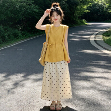 批发独特漂亮绝美气质一整套ootd穿搭2026新款波点裙子女夏季两件套装