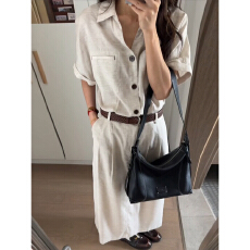 批发韩系气质高级感<b class='q'>衬衫</b>连衣裙子女夏季2026新款<b class='q'>职业</b>面试通勤穿搭长裙