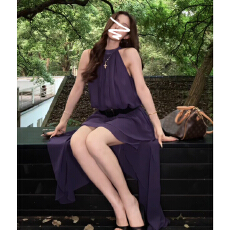 批发夏日小个子漂亮绝美挂脖无袖连衣裙女2026新款巨好看海边度假长裙