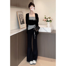 批发韩系高级感出片漂亮穿搭一套装女早秋新款开衫吊带<b class='q'>背心</b><b class='q'>裤</b>子三件套