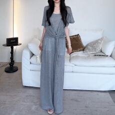 批发韩系松弛感ootd穿搭一整套装女夏季薄款开衫吊带休闲阔腿<b class='q'>裤</b><b class='q'>三件套</b>