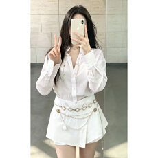 批发法式粉色长袖衬衫<b class='q'>连衣裙</b>子<b class='q'>女</b>夏季2026新款韩系巨好看穿搭套装短裙