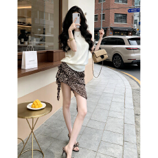 批发2026新款无袖背心不规则豹纹连衣裙女夏季巨好看穿搭一整套装长裙