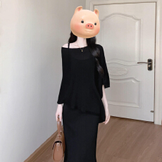 批发法式高级感黑色<b class='q'>吊带</b>连衣裙子女2026新款早秋韩系穿搭一整套装<b class='q'>长裙</b>