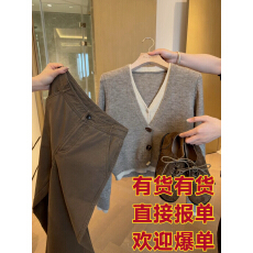 批发2026超火冬<b class='q'>装</b>一整套韩系套<b class='q'>装</b>女假两件针织毛衣休闲<b class='q'>裤</b>巨好看两件套