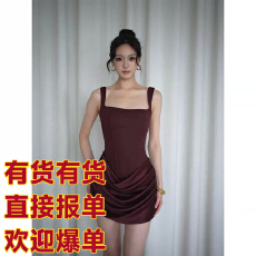 批发babyboo<b class='q'>欧美</b>辣妹鱼骨束腰绑带修身吊带连衣裙气质名媛<b class='q'>礼服</b>包臀裙