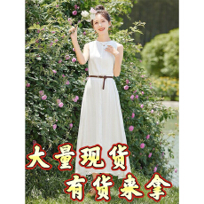 2026夏新女士简约大摆连衣裙收腰显瘦背心裙