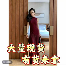 批发JIJINQI黑色INS风长裙复古小众显瘦街头风<b class='q'>连衣裙</b>