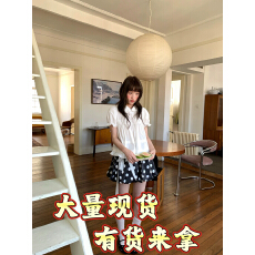 批发景页页 白色春夏上衣短袖日系甜美塔克压褶短袖<b class='q'>娃娃衫</b>泡泡袖衬衫