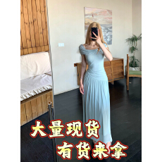 批发Barb Chill兑现春天显瘦气质收腰包臀褶皱修身设计感<b class='q'>连衣裙</b>