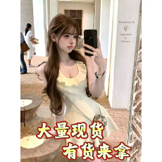 批发迟伞伞26/ss Rosy情愫 赵露思同款 jor*a蝴蝶结无袖<b class='q'>连衣裙</b>