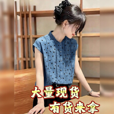批发法式波点短袖衬衫女士2026<b class='q'>夏</b>季新款别致木耳边时髦上衣气质小衫潮