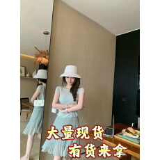 批发cchen陈陈-伊亚画刊 网纱简约垂感短裙女高腰显瘦<b class='q'>百褶</b>针织半身裙