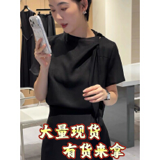 批发老钱风系带领短袖<b class='q'>衬衣</b>夏季新款淡人高智感穿搭<b class='q'>上衣</b>女
