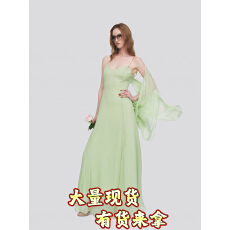 批发蒲<b class='q'>言</b>延同款JELLOJELLO26SS满天<b class='q'>星</b>雪纺钻饰飘逸度假长款连衣裙