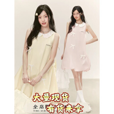 批发LENNEA无袖花苞裙2.0设计感减龄连衣裙女夏季翻领小个子背心短裙