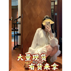 批发梅子熟了伊罗拉少女灵动花瓣小白裙花边重磅双层荷叶摆<b class='q'>连衣裙</b>