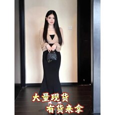 批发月光书信早秋新款气质纯欲收腰显瘦法式千金撞色<b class='q'>连衣裙</b>