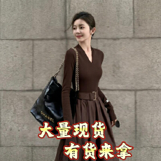 批发春装女款2026年新款收腰a字高级感巨好看轻熟御姐感长袖连衣裙女