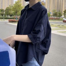 批发【300斤大码女装-M-8XL】<b class='q'>衬衫女</b>夏季外搭开衫防晒衣五分袖上衣女