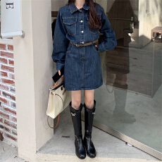 批发秋装新款实拍胖mm<b class='q'>大码</b>女装<b class='q'>牛仔裙</b>胖妹妹宽松连衣裙