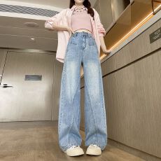批发新款烫钻满天星个性时尚<b class='q'>休闲</b>阔腿牛仔裤女