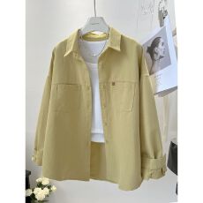 批发<b class='q'>衬衫</b>女外套春秋装新款韩版口袋宽松显瘦小个子长袖开衫上衣<b class='q'>衬衣</b>女