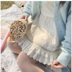 批发已出大货 甜美风<b class='q'>蕾丝</b>拼接高腰<b class='q'>半身裙</b>女新款67.5%莱赛尔百搭短裙夏