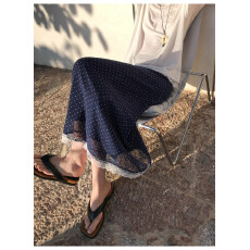 批发已出大货 法式波点雪纺半身裙女<b class='q'>夏季</b>新款韩系甜美风a字百搭长裙子