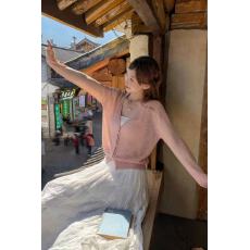 批发已出大货 韩系温柔风长袖<b class='q'>针织</b><b class='q'>开衫</b>女夏季薄款V领防晒空调衫小上衣