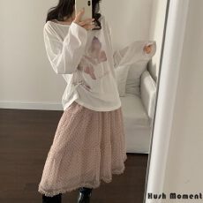 已出大货 蝴蝶印花露肩上衣2026夏韩系宽松显瘦百搭蝴蝶印花上衣