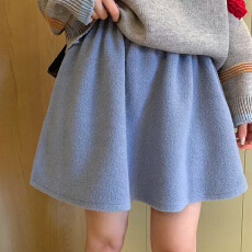 批发已出大货 好看冬装a字半身裙2026新款多色小个子<b class='q'>高腰</b>毛呢蓬蓬短裙