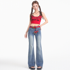 批发春季新品<b class='q'>微喇</b>叭<b class='q'>牛仔裤</b>女士弹力潮流修身显瘦百搭优雅风休闲长裤子