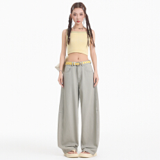 批发春季新款纯棉哈伦裤<b class='q'>女</b>士高腰宽松阔腿百搭显瘦慵懒风休闲<b class='q'>长裤</b>子潮