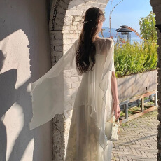 批发官图实价 两穿雪纺防晒衫披肩温柔气质罩衫女夏开衫微透仙气上衣