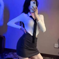 批发官图实价 jK包臀裙秘书服装制服女情调<b class='q'>春</b>秋纯欲风上衣+短裙子