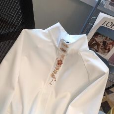 批发官图实价 新中式国风刺绣上衣女春秋配马面裙衬衫汉服衬衣设计感