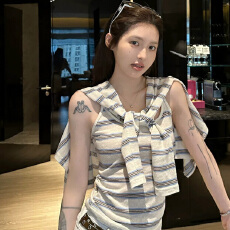 批发官图实价 原版懒人棉 条纹针织开衫女秋冬<b class='q'>吊带</b><b class='q'>背心</b>上衣<b class='q'>打底</b>两件套