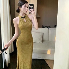 批发复古新款复古新中式旗袍无袖修身显瘦长<b class='q'>裙</b><b class='q'>性感</b>包臀开叉连衣<b class='q'>裙</b>2026