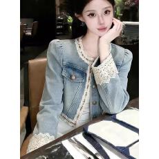 批发蓝色牛仔外套2026春季新款小众不撞款独特精致巨好看法式短上衣女