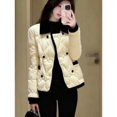 批发米杏色棉外套初冬时髦洋气高端名媛翻领加厚超漂亮棉服