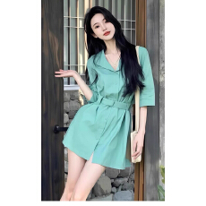 批发韩版气质休闲超好看衬衫连衣裙女装2025夏季新款小个子收腰短裙子