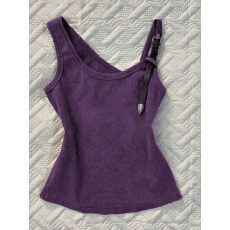 批发多巴胺紫色不规则吊带背心女夏vintage古着潮酷穿搭辣妹打底上衣