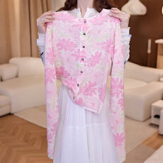 批发花朵<b class='q'>圆领</b>单排扣<b class='q'>针织</b><b class='q'>开衫</b>女2026春季新款独特好看漂亮宽松显瘦上衣